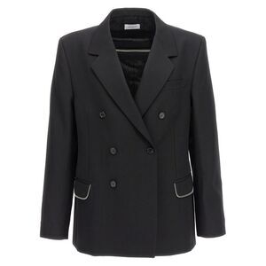 Off-White Black Virgin Wool Men's Blazer